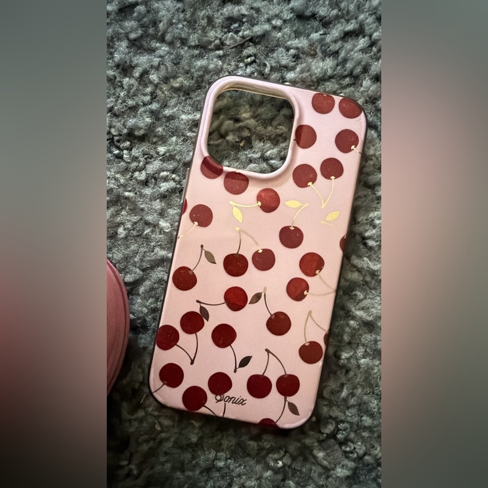 Cherry Pattern Phone Case - Pink